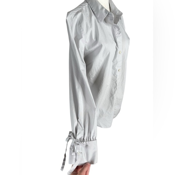 Banana Republic Factory Gray Long Sleeve Button Down Shirt size 10 - Picture 3 of 11